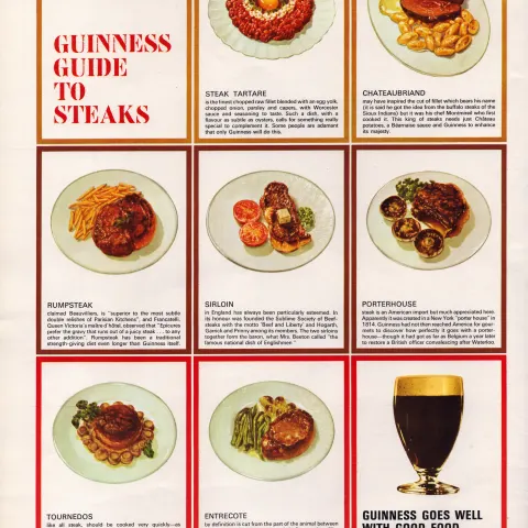 Original  58-Year-Old 1966 Guinness Guide To Steaks Print  GE 4102 - #-30.
