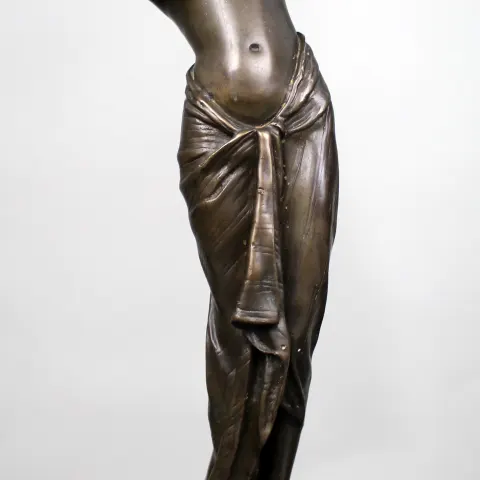 Fine Art Deco Bronze Sculpture Figure of a Woman with Serpent