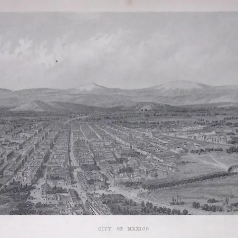 View of Early Mexico Detailed 155 Years-Old Print-J-TR