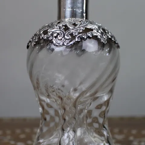 Antique Silver Mounted Crystal Decanter