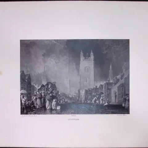 J.M.W Turner Rare “Stamford Market Town Lincs” 1873 Picturesque Views in England-69