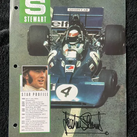 Jackie Stewart Signed Motor Sport Magazine Page