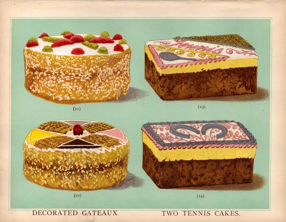 Gateaux Cakes 1 T Percy Lewis AG Bromley Antique Chromolithograph Print