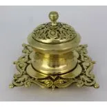 Antique Victorian Brass Inkwell