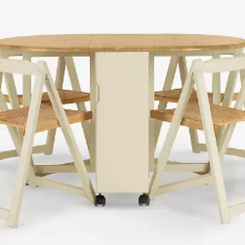 Item Description  -  John Lewis ANYDAY Adler Butterfly Drop Leaf Folding Dining Table and Four Chair