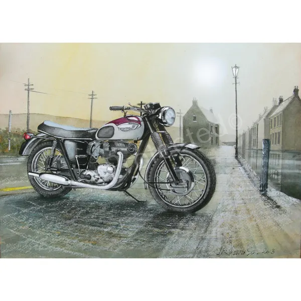 Triumph Bonneville T120 R Classic Motorbike Metal Wall Art