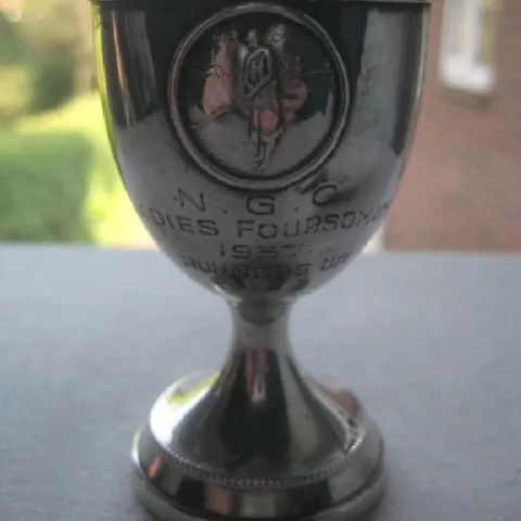 Vintage Golf Engraved Silver Egg Cup, London 1935