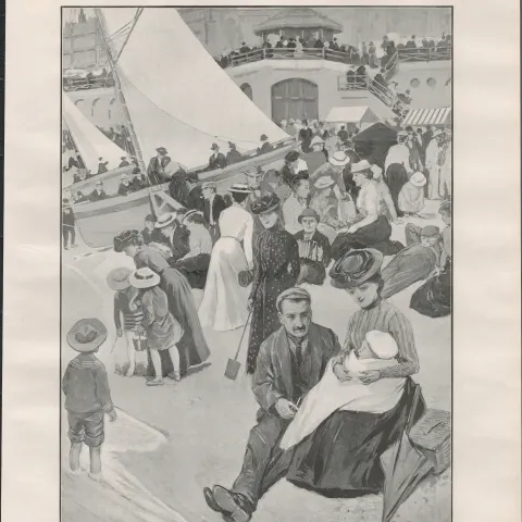 Brighton London by the Sea  1901  Original Antique Print