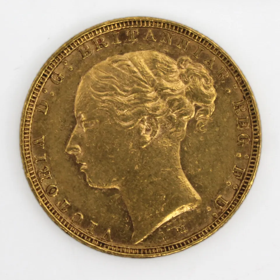 1886 Queen Victoria Gold Sovereign — London Mint