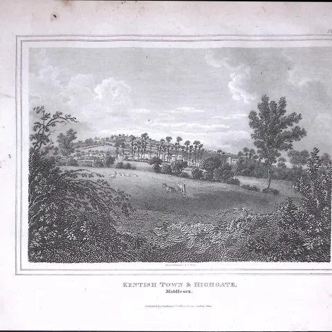 London Kentish Town & Highgate 176 Years-Old  Antique Engraving-4-TR