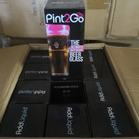 24 Pcs Brand New Novelty Pint Glass Hydration Glass With Retail Display Packaging - RRP £8.99/unit