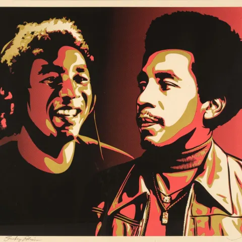Shepard Fairey(B 1970-)Shepard Fairey & Smokey Robinson (Red), 2009, screenprint in colours with COA