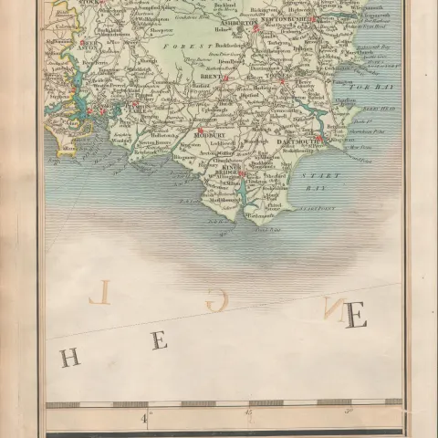 South Devon Torbay Brixham Paignton  John Cary’s Antique 1794 Map
