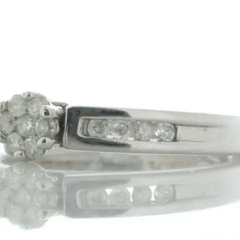 18ct White Gold Single Stone With Stone Set Shoulders Diamond Ring 0.40 Carats
