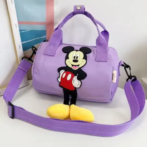 Disney Mickey Mouse Crossbody High-Capacity Bowling Bag Fashionable Nylon Bucket Bag Mickey Pattern