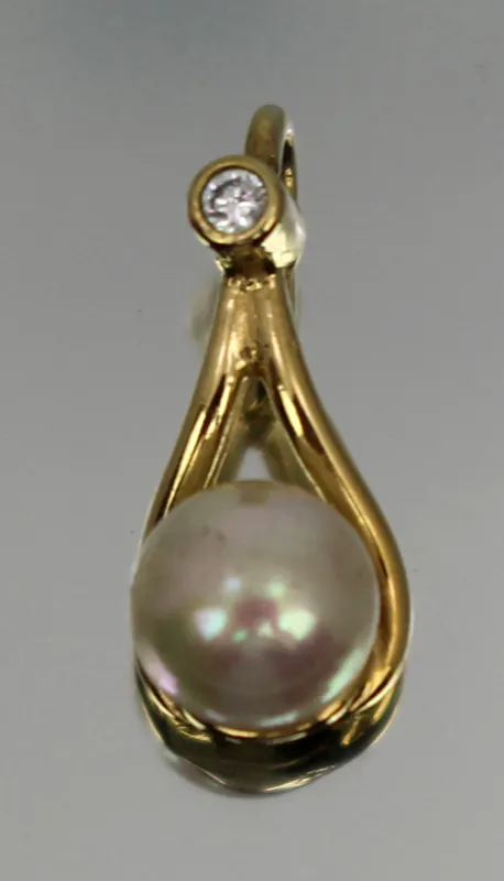 Silver Gilt Pearl Pendant