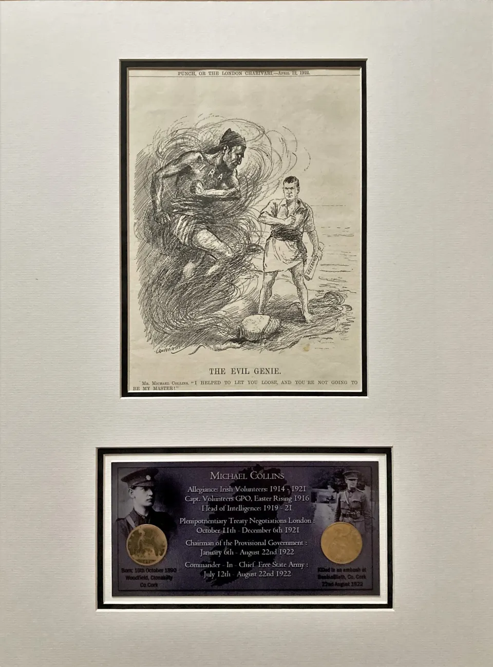 Michael Collins Rare 100th Anniversary Original Mount & Coin Montage