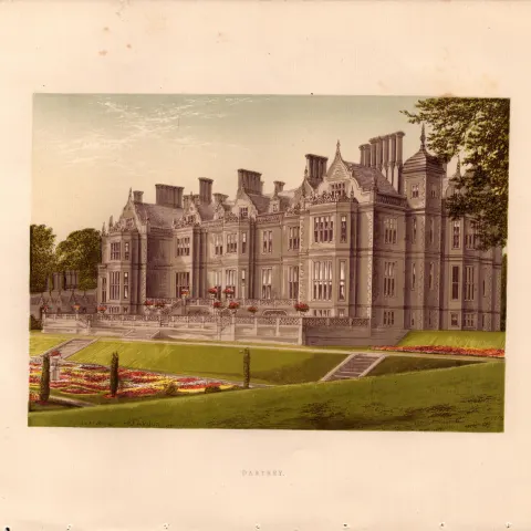 Dartrey Co Monaghan Ireland Gilt-Edge Coloured Antique Book Plate.