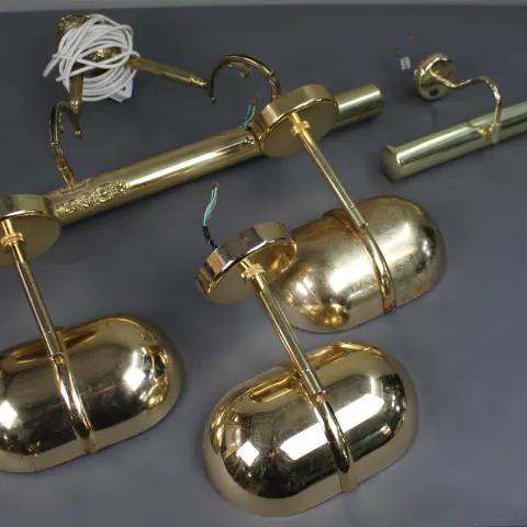 Collection of 5 Vintage Gold Plated Wall Lights