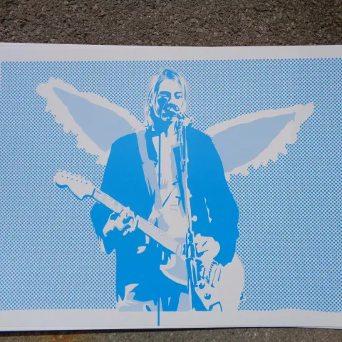 Pure Evil Signed Limited Edition Art Car Boot Fair x/100 50 x 35cm Angel Guitarist