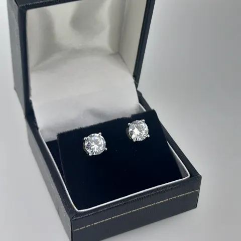 Silver Drop Earring Set With CZ Stones