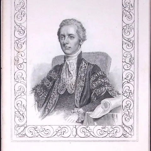 William Pitt Portrait Antique 180 Years-Old Copper Plate Print-110
