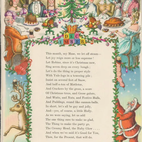 Double Sided Guinness Print 1952 "Christmas Dinner & Santa"A Genuine Double Sided Lithographed