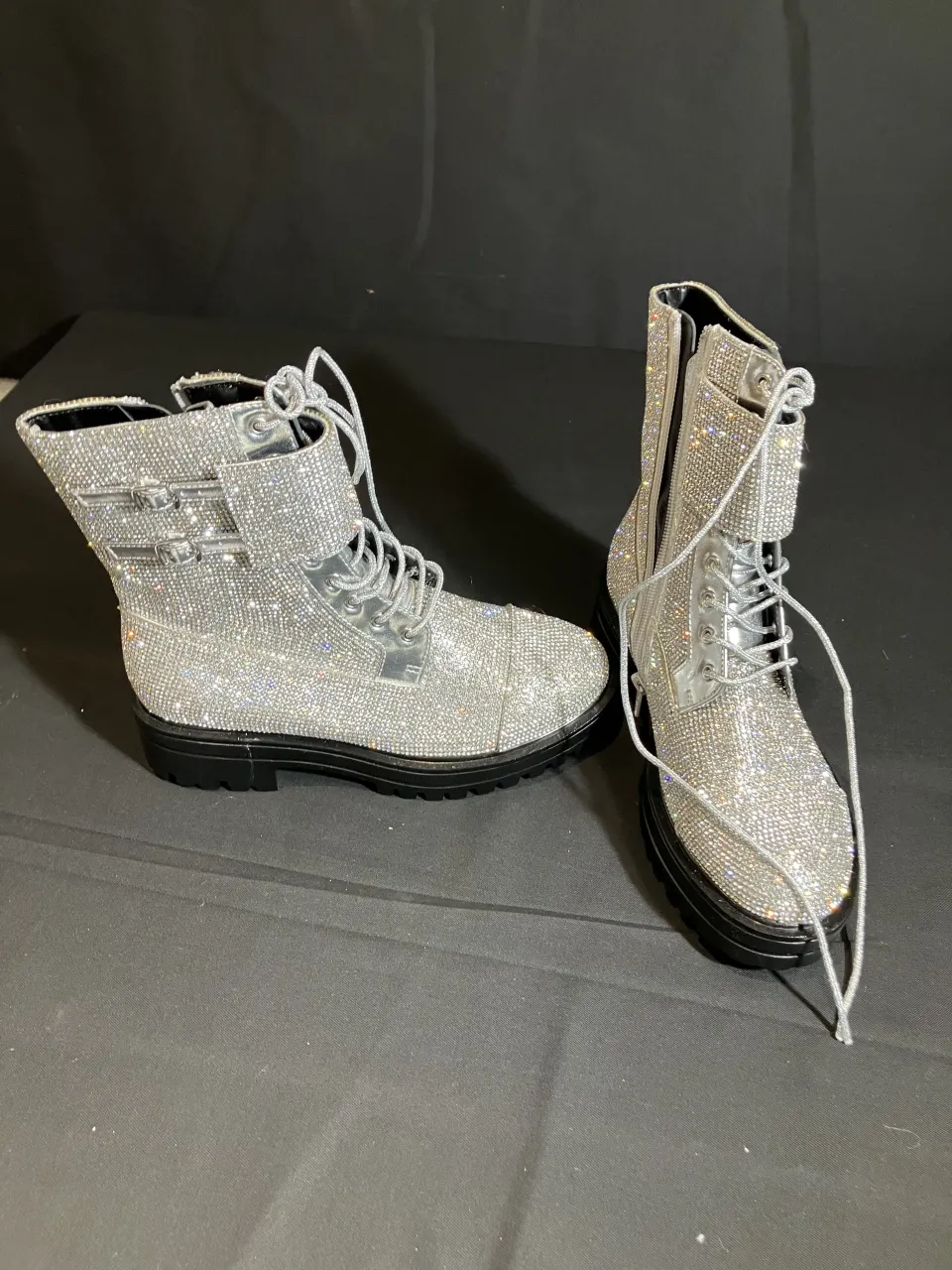 NEW Dune Peach Silver boots