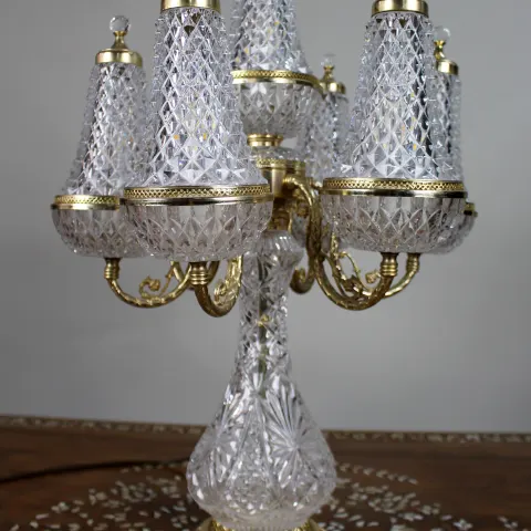 Heavy Crystal Style Italian Table Lamp