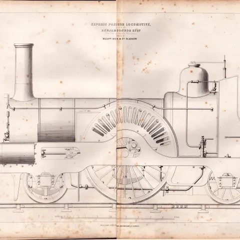 Express Passenger Locomotive Caledonian Railway Antique Scarce Diagram-46.