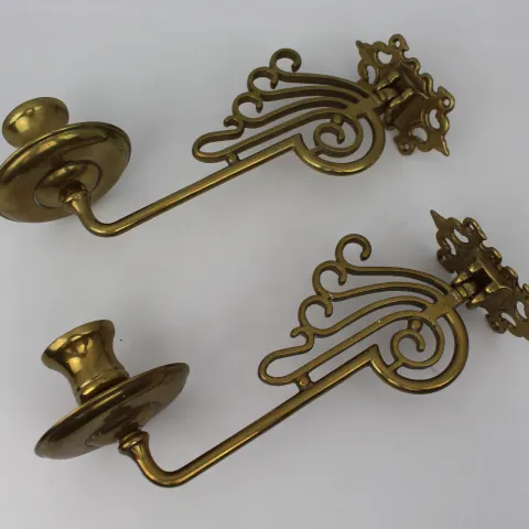Pair of Vintage Brass Garnitures