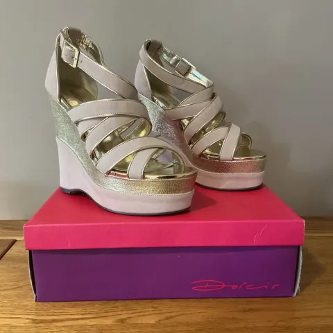 Dolcis “Jasmin” Ladies High Heel Sandals, Size 6, Nude/Gold - New RRP £40