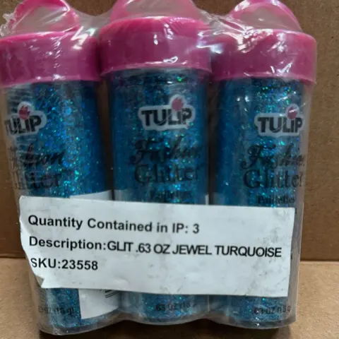 5 x Triple Pack Tulip Fashion Glitter for Fabric Turquoise 23558 3 x 0.63oz 18g Vial