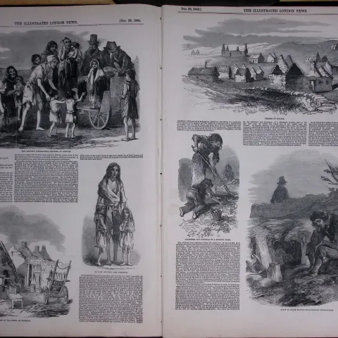 The Irish Famine Sketches & News Original Scarce Antique 177-Year-Old Newspaper-1