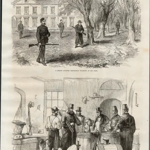Dublin Steam Ship Company Stores  Ireland 1870 Antique Print.