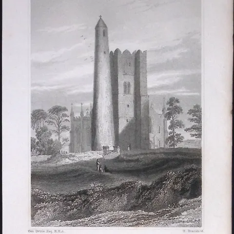 Belfast the Round Tower 194 Years Old Antique Steel Engraving-17