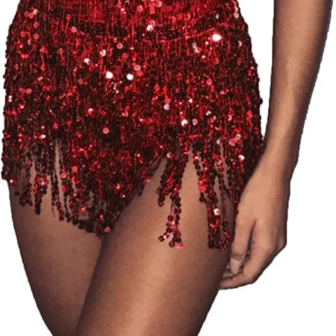 10 x Women's Dance Hip Skirt Tassel Sequins Lb23