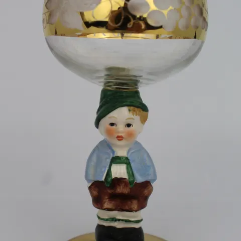 Hummel Figurine Gilt Glass Goblet