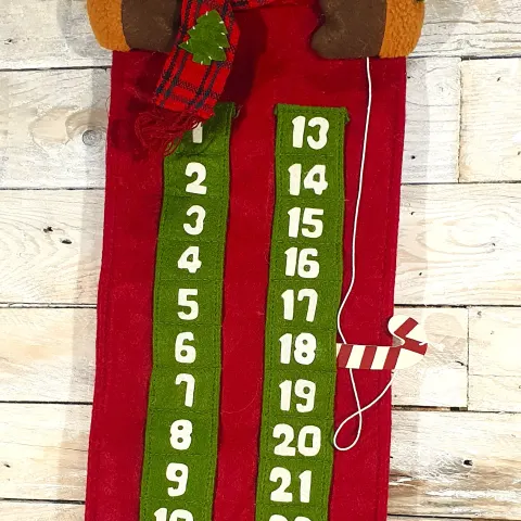 Long 3D Reindeer Advent Calendar. 75cm x 25cm