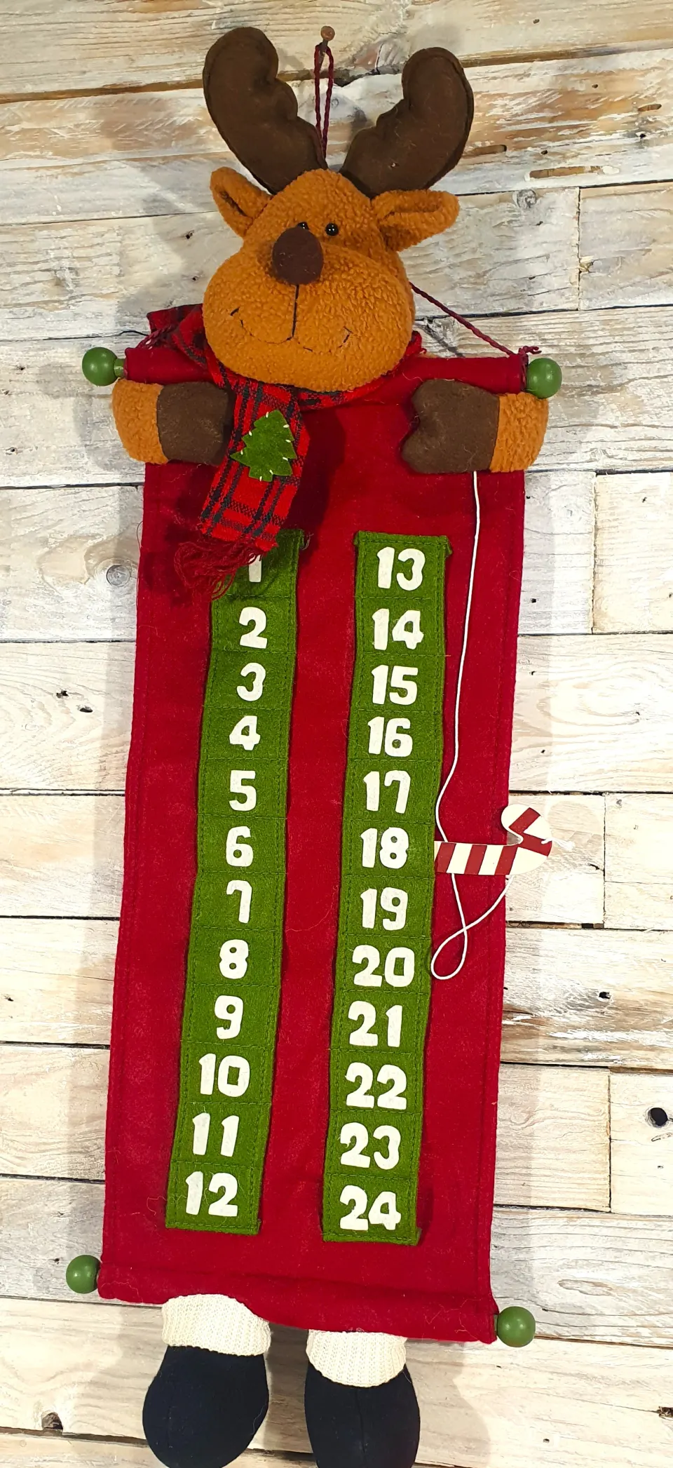 Long 3D Reindeer Advent Calendar. 75cm x 25cm