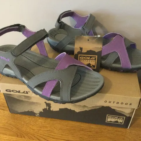 Gola Womens “Cedar” Hiking Sandals, Grey/Purple, Size 7 - Brand New