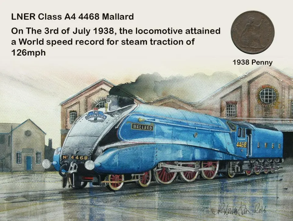 The Mallard Steam Engine 1938 World Speed Record Metal Coin Set 3
