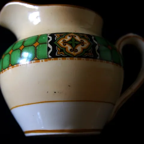 Cream Jug Booths Silicon China Celtic Design Circa 1930 Rarer Cross & Squares Pattern