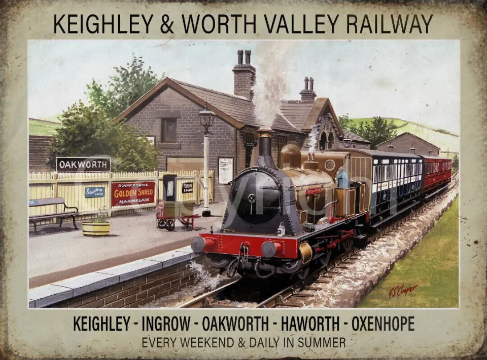 Keighley & Worth Valley Railway Oakworth Station Nostalgic Metal Wall Art