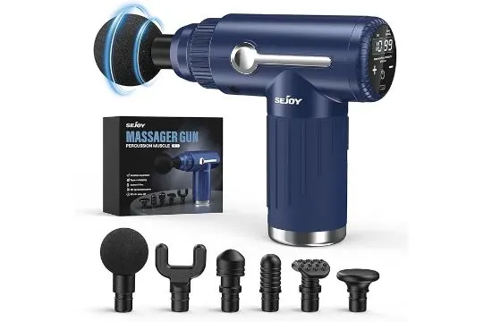 Massage Gun Deep Tissue 10 Speed USB Charging (Blue) L22b sku-3834
