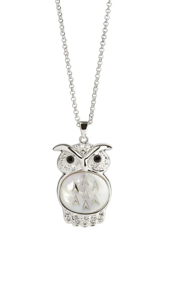 Mother of Pearl Owl Pendant - Unboxed