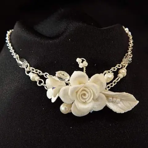 Ivory and silver headpiece