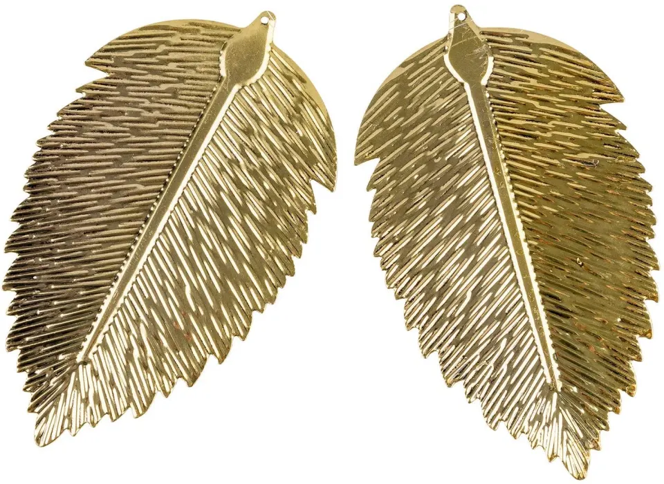 10 x 2 PIECES OF ANTIQUE GOLD STYLE LEAF TREE HANGER DECORATIONS