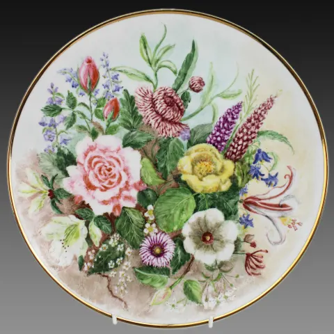 Hand Painted Thomas Germany Aldrington Cabinet Plate