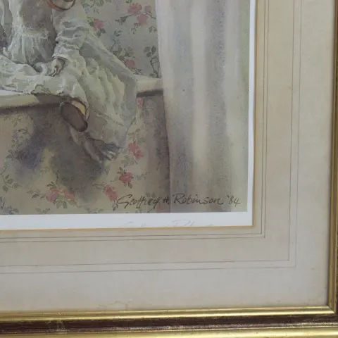 Large Geoffrey Robinson Signed Print Set in Gilt Frame